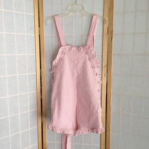 Super cute ruffle seersucker jumper!